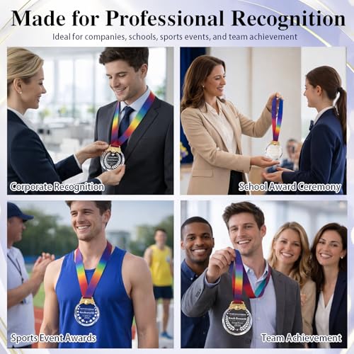 Gold Brass custom achievement medal for employee recognition