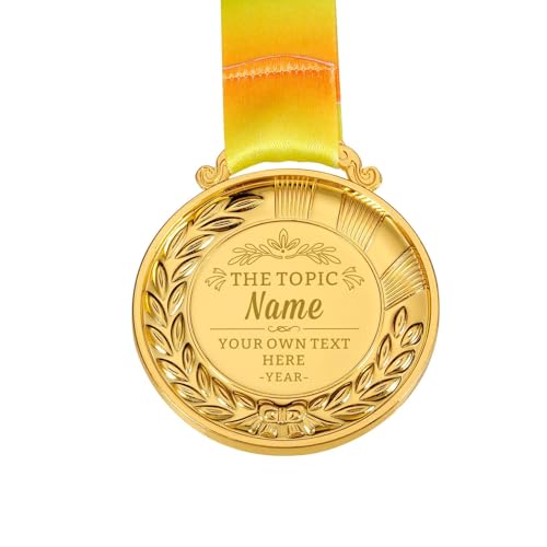 Gold Brass custom achievement medal for corporate events