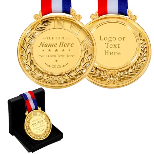 Gold Brass custom achievement medal for employee recognition