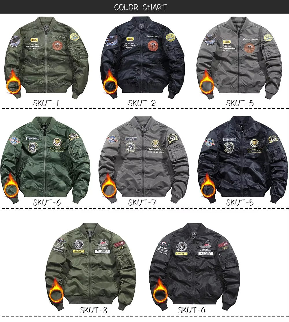 Flight jacket - Ribbed hem and sleeve cuff texture
