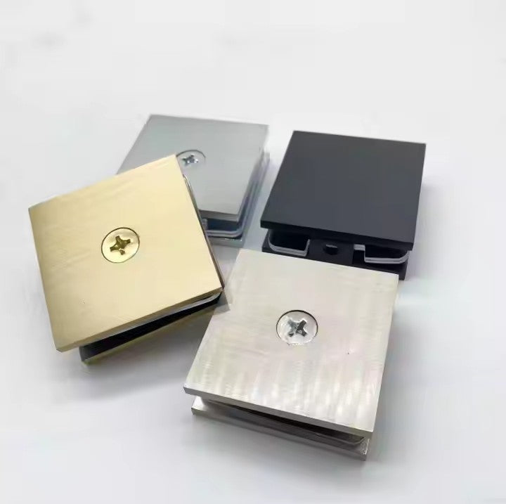 Stainless steel glass clamp - Gold brushed finish premium hardware