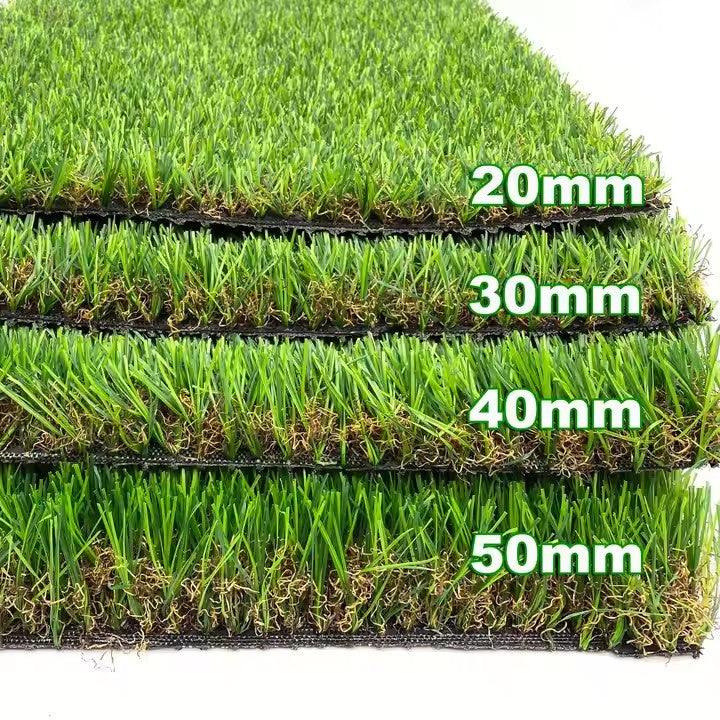 Turf grass backing view - Green synthetic drainage system detail
