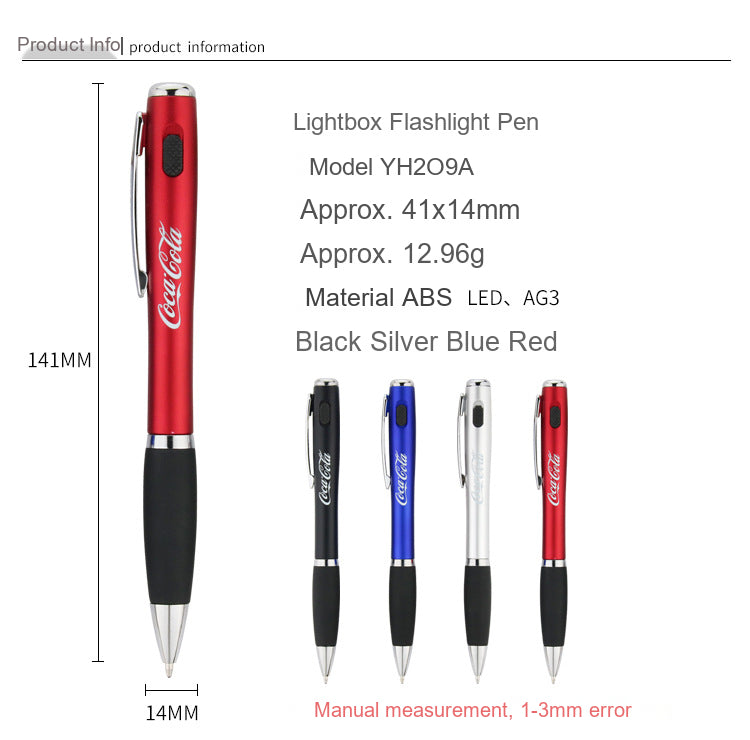Set of Coca-Cola LED pens in multiple colors for bar and cafe giveaways