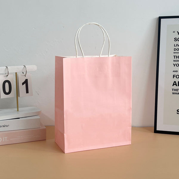 Bulk Colored Paper Tote Bags with Rope Handles for Cafes