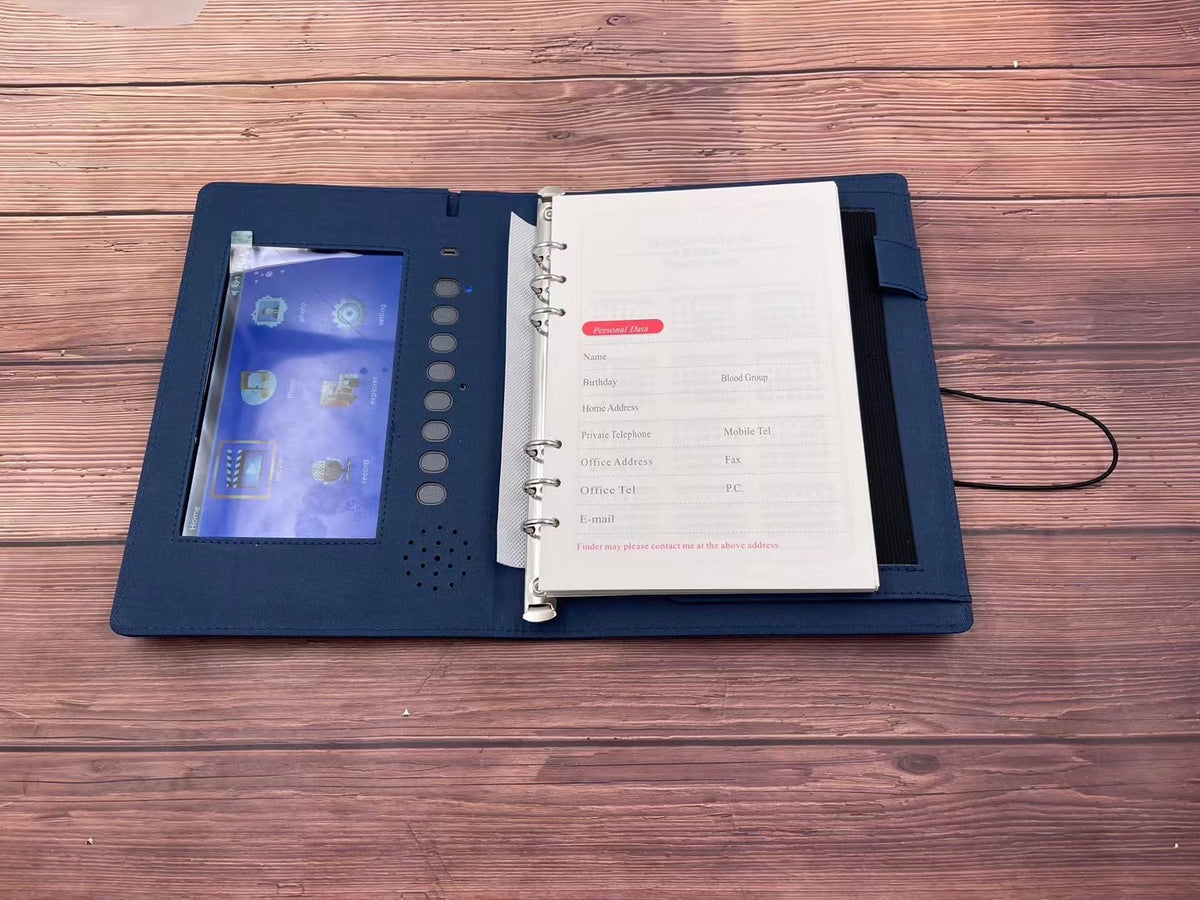 Inside view of the multifunctional storage pages with receipts and notes