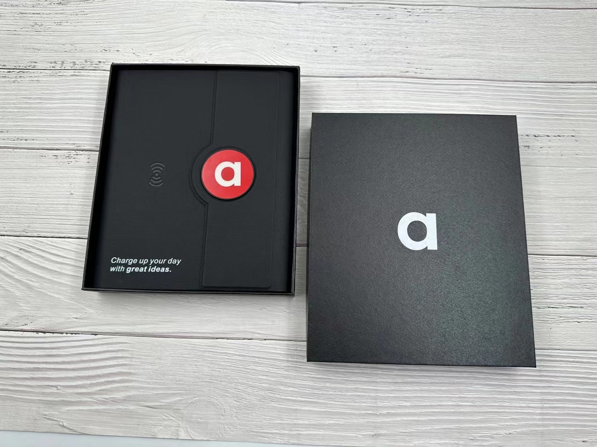 Multifunctional business notebook with power bank and cable, ready for OEM branding