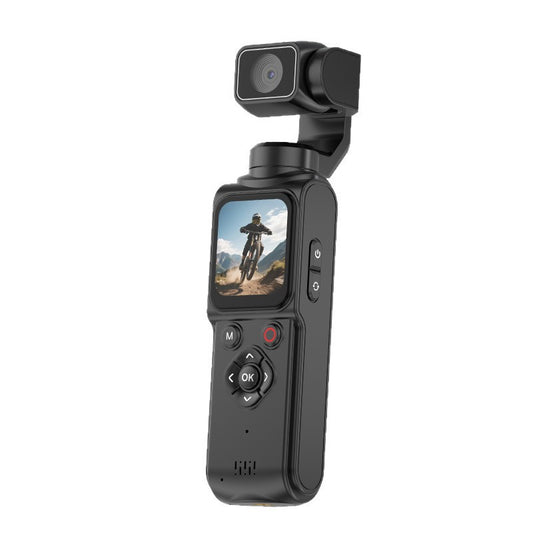 Handheld gimbal camera standard black colorway side profile with gimbal arm visible