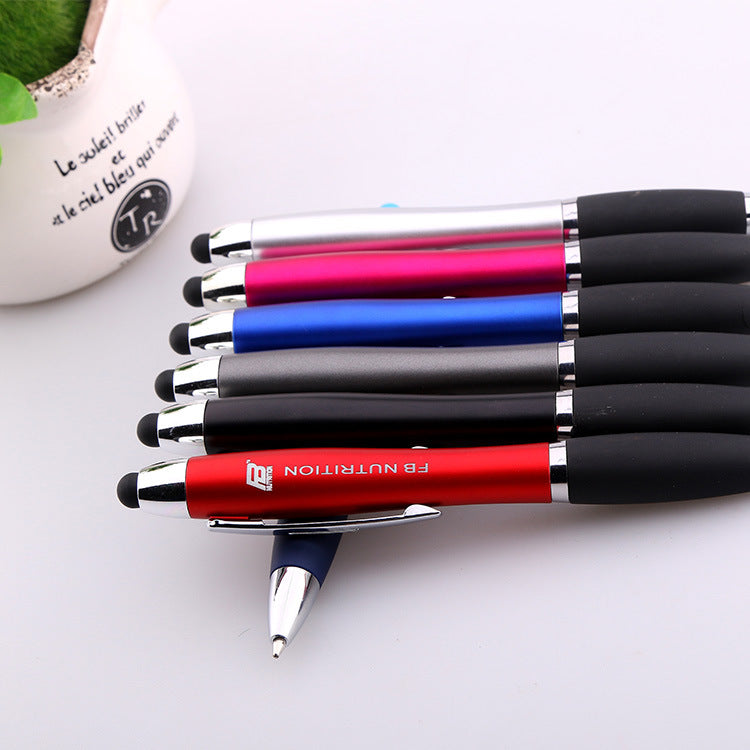 Set of metal touchscreen pens in multiple colors including blue and red
