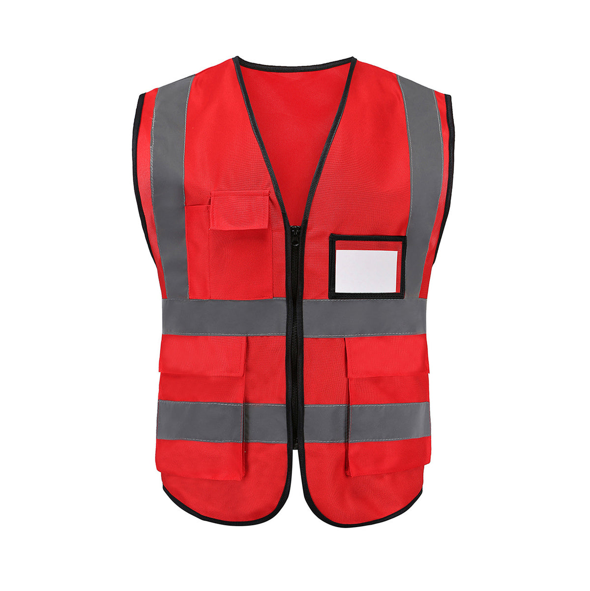 Back view of the mesh reflective safety vest with horizontal reflective strips