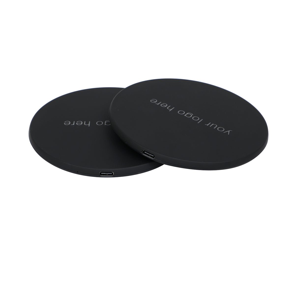 LED wireless charger with custom logo printed on the surface in a bar setting